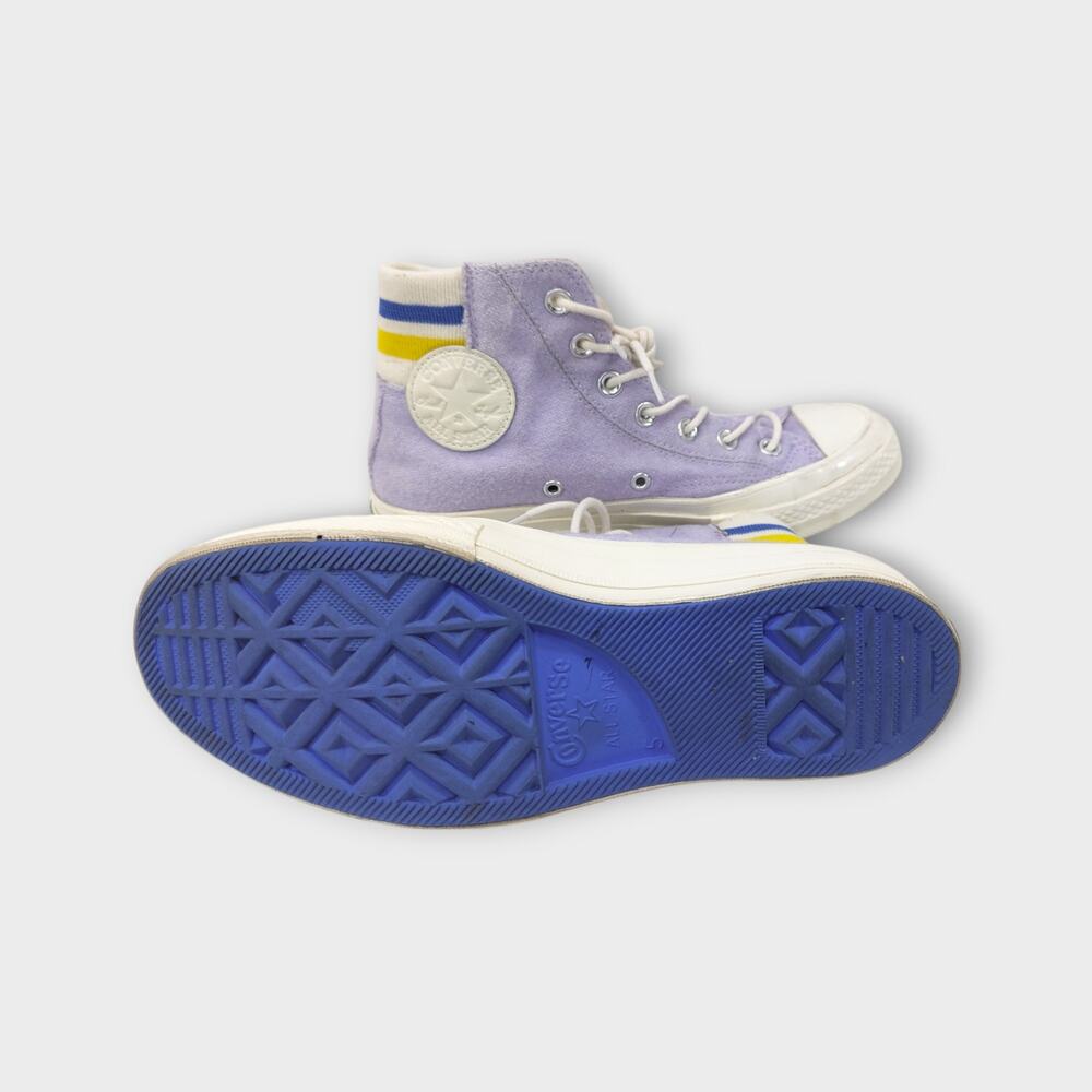 Women Converse 70's Retro Stripe Oxygen Purple High Top Sneakers Mens 5 Womens 7 - Picture 8 of 9